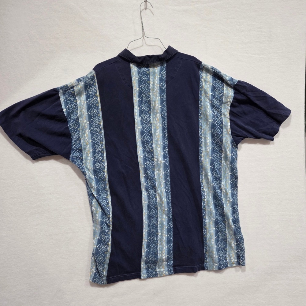 Vintage 90s Y2K Chaps Ralph Lauren Blue Striped Polo Shirt XL Tall  Grandpacore - Picture 2 of 6